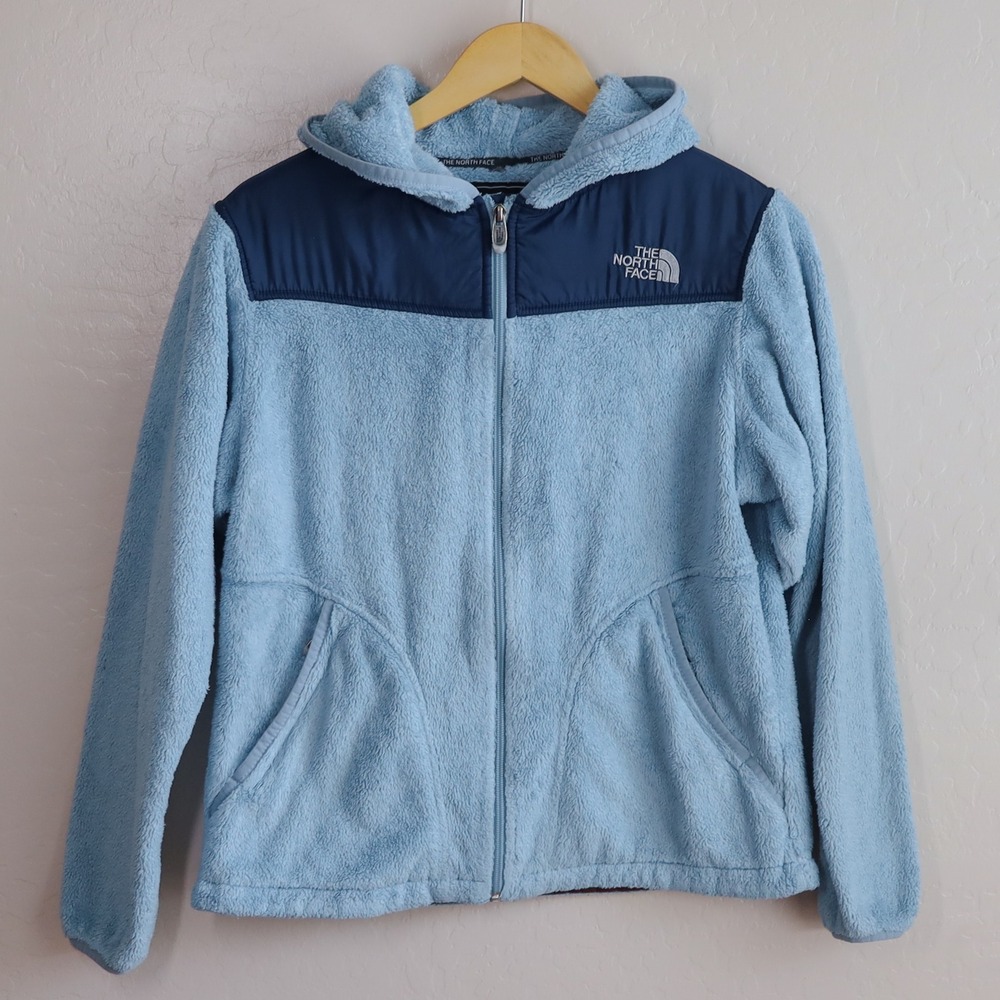 The North Face Osito Fleece‎ Hoodie Womens Medium Blue Full Zip Jacket Coat
